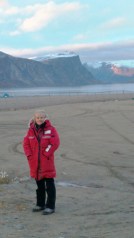 Robbin standing in front of the Pang Mountains